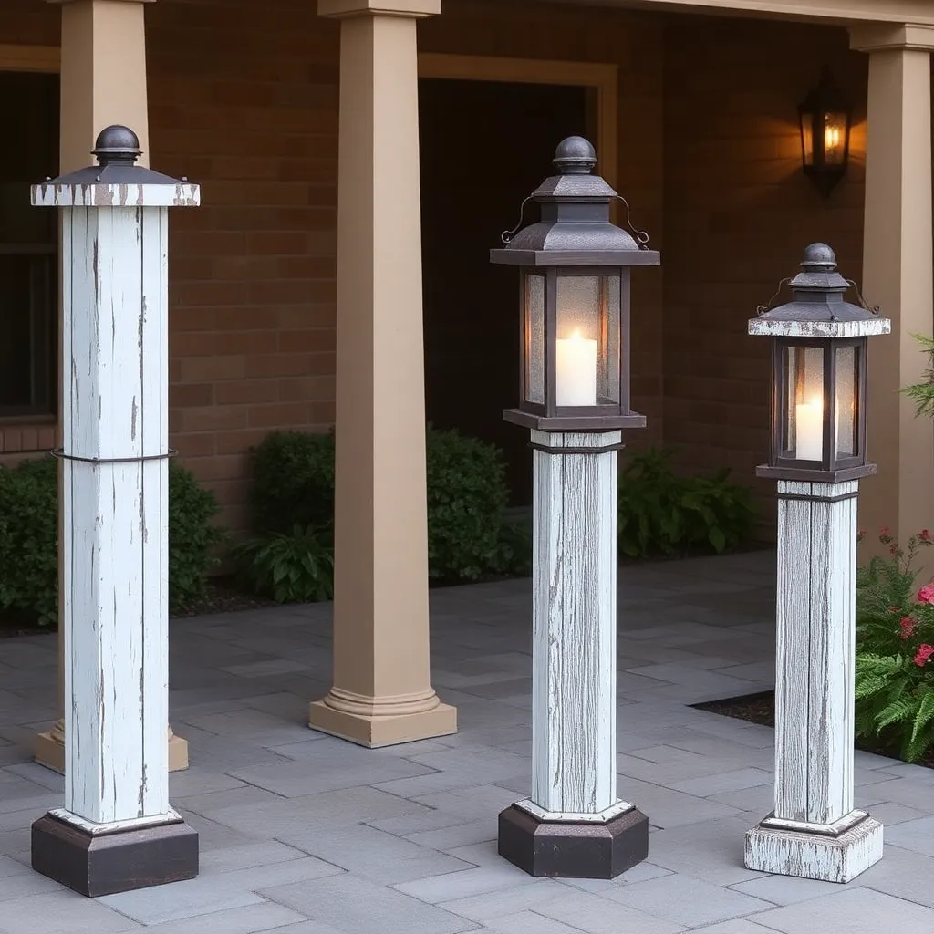 Rustic Lantern Posts