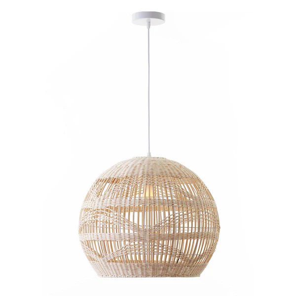 Aria Round Rattan Pendant Light - Natural Wicker