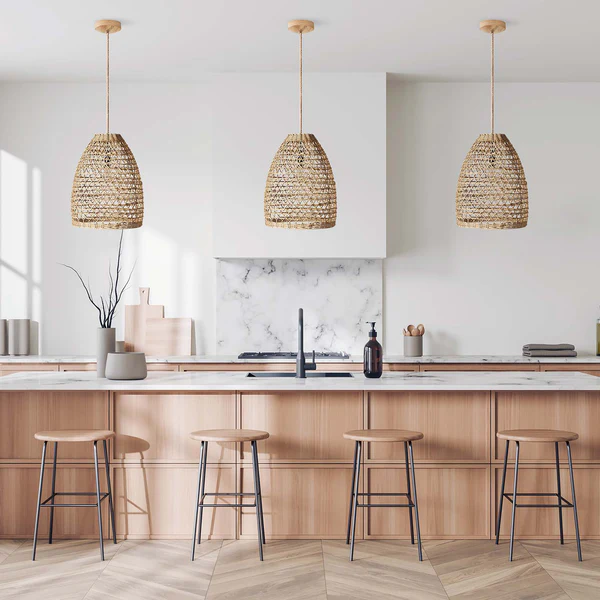 Rattan pendants blend tradition with modernity