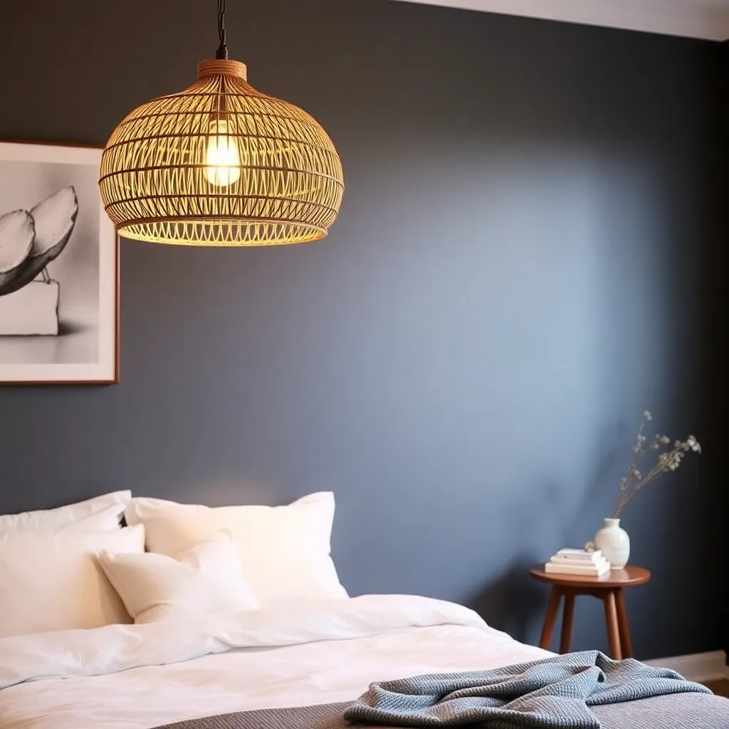 Rattan pendant lights in bedroom room settings