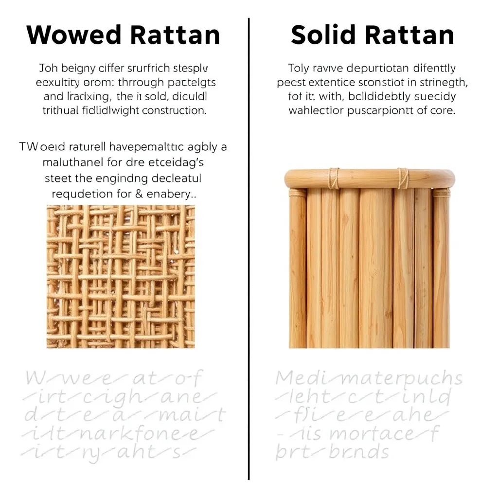 Woven Rattan and Solid Rattan