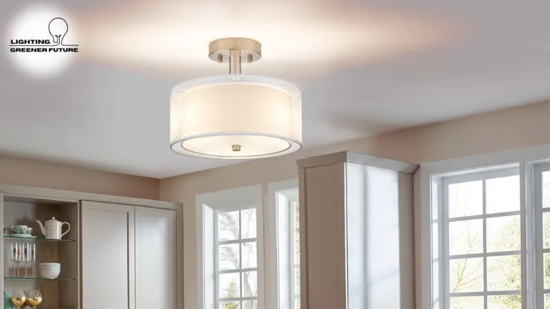 styles and finishes of drum flush mount lighting