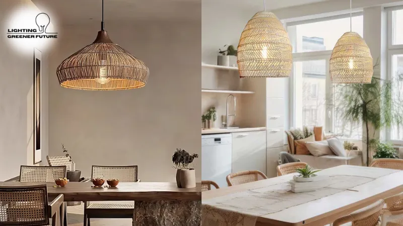 wicker rattan pendant lights