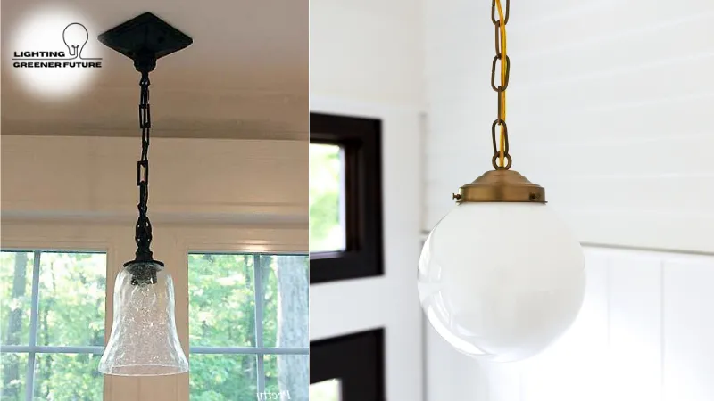 a cable clamp securing the pendant light cord