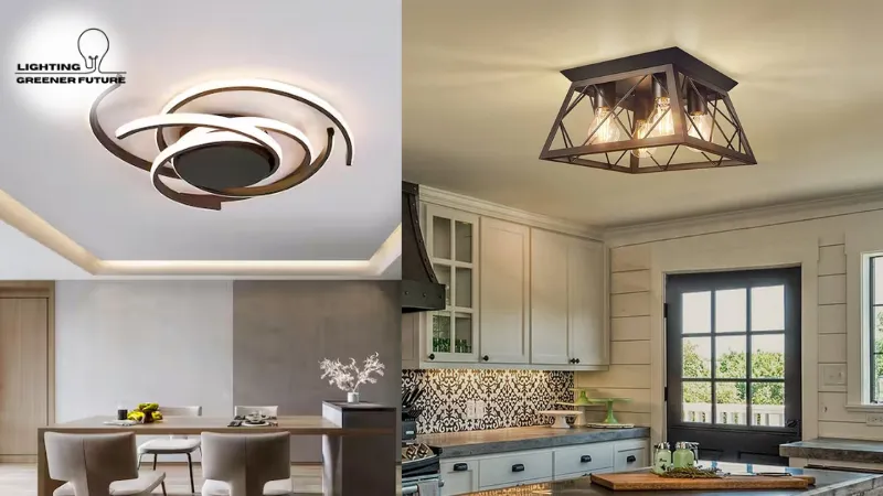 pairing flush mount lights with other dining room lighting