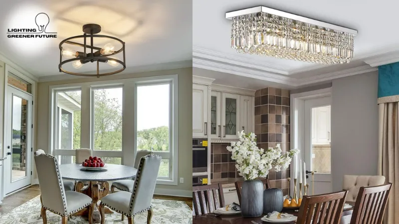 what is a flush mount dining room light