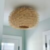 bohemian harbour handwoven rattan flush mount