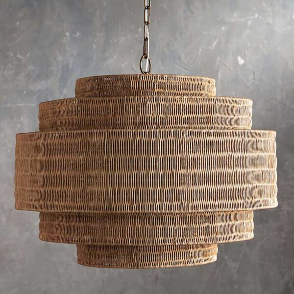 ceara tiered rattan chandelier large for island kitchen
