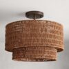 copacabana rattan flush mount ceiling lighting