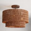 copacabana rattan flush mount lighting