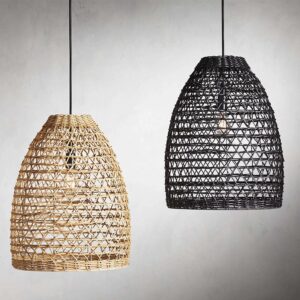 fontane bianche rattan outdoor black pendant natural