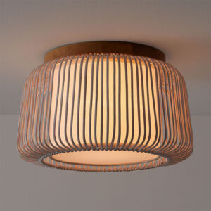 negril white rattan flush mount