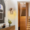 rattan farmhouse cordless wall sconce for hallway