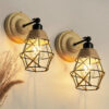 rattan farmhouse cordless wall sconce lights