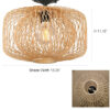 vignanotica rattan matte black flush mount