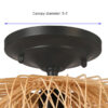 vignanotica rattan matte black semi flush mount light shade