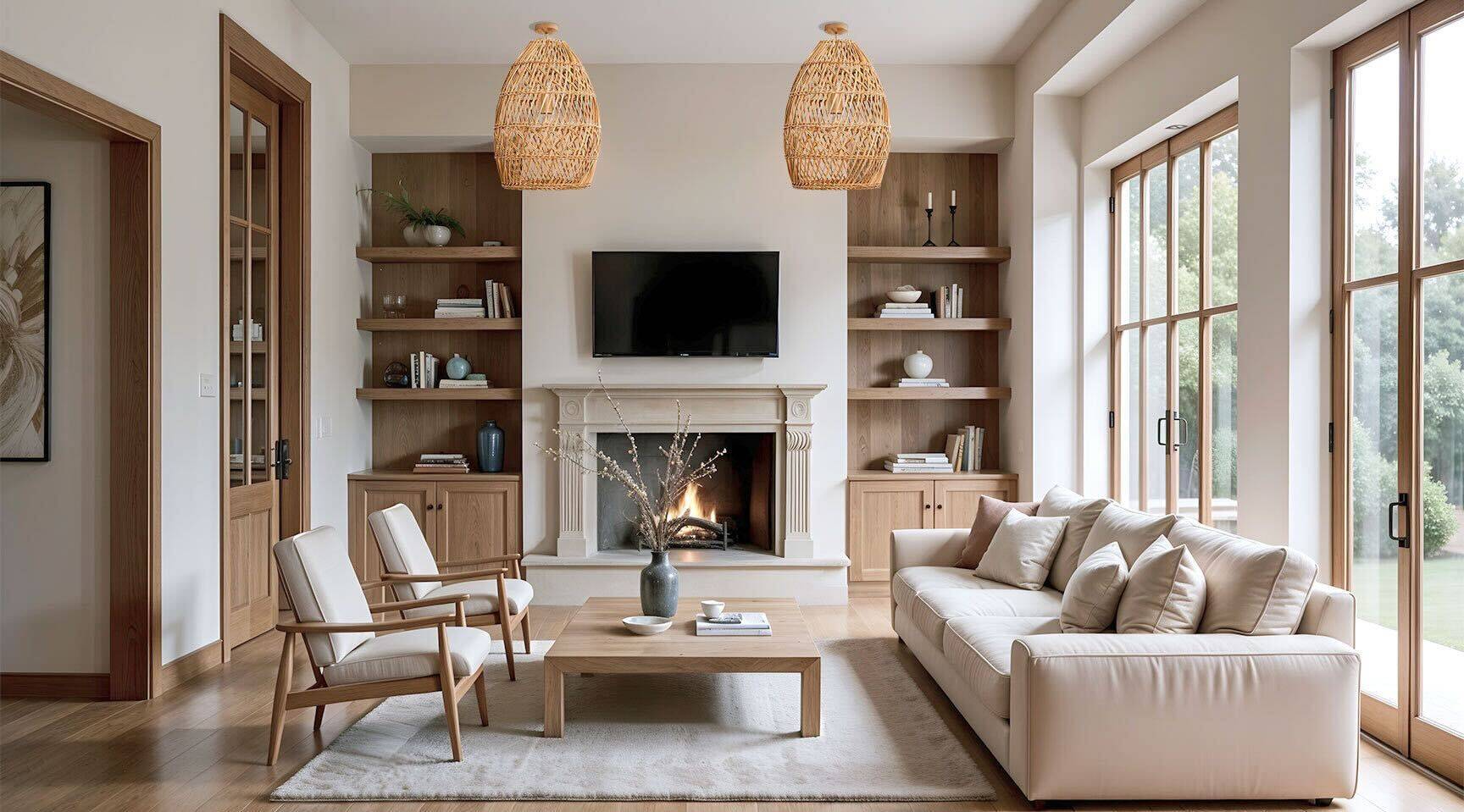 rattan flush mount lighting